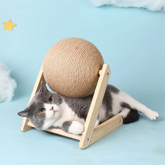 Cat Cratchers Ball Toys Sisal and Wood Stable Triangle Cats